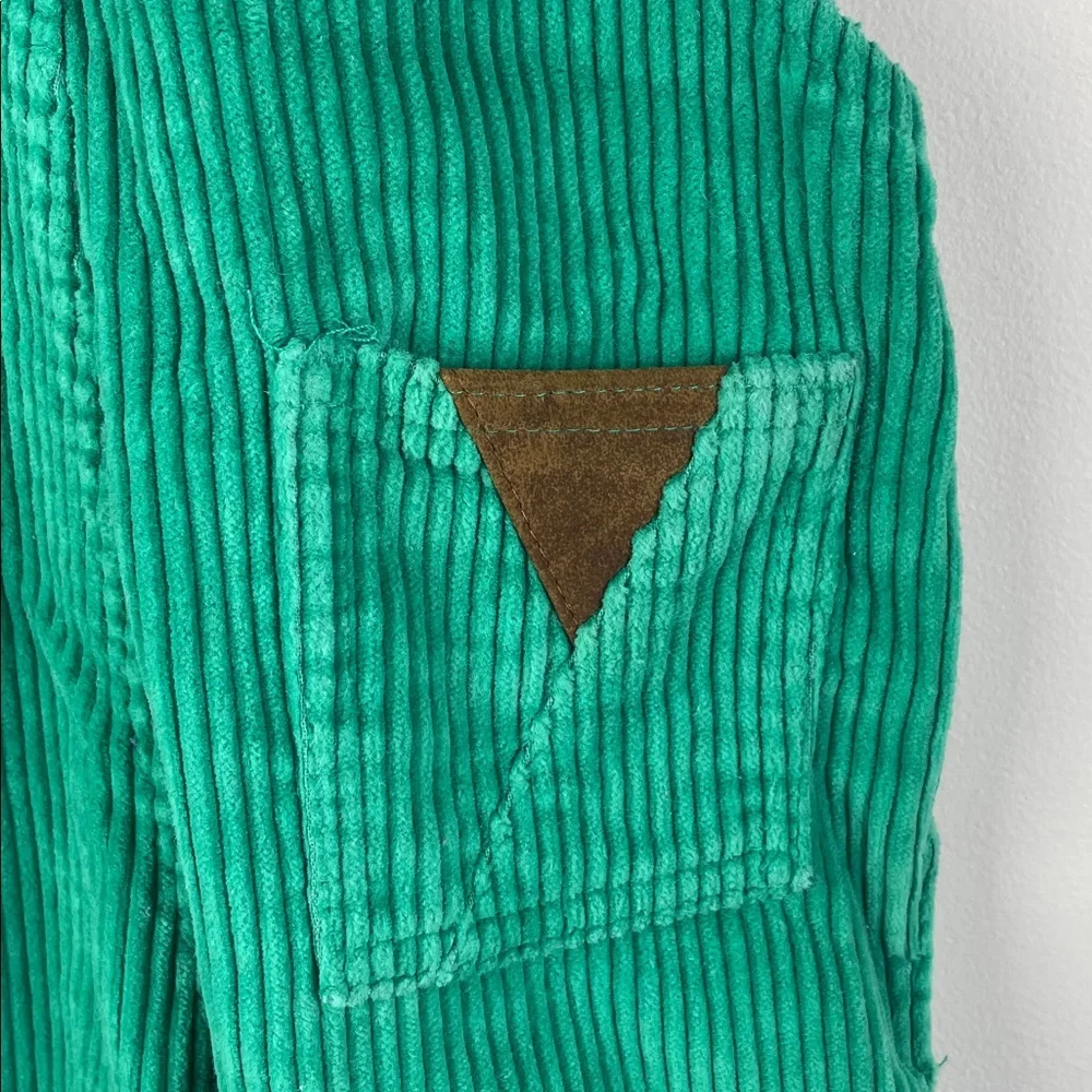 Vintage Osh Kosh B'Gosh Pony Express Green Corduroy Vestbak Overalls